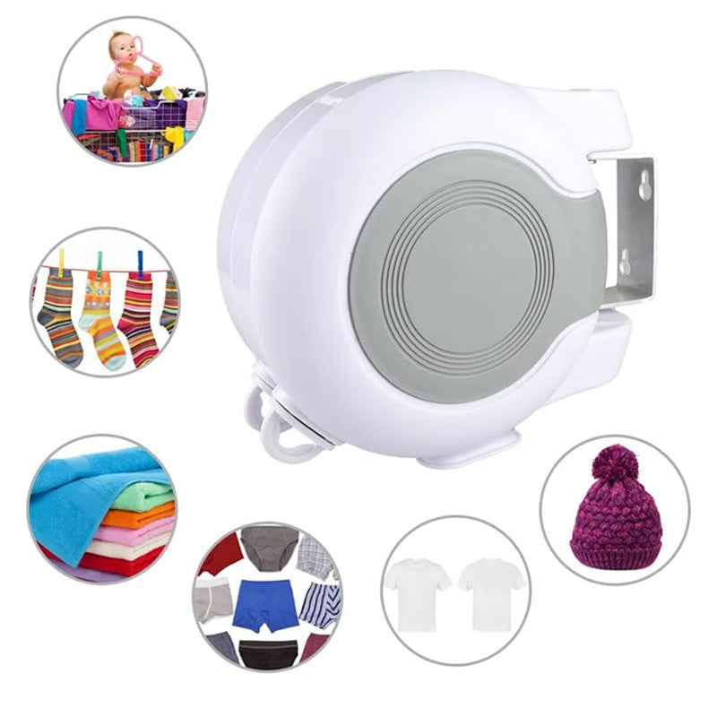 Invisible retractable clothesline with double line