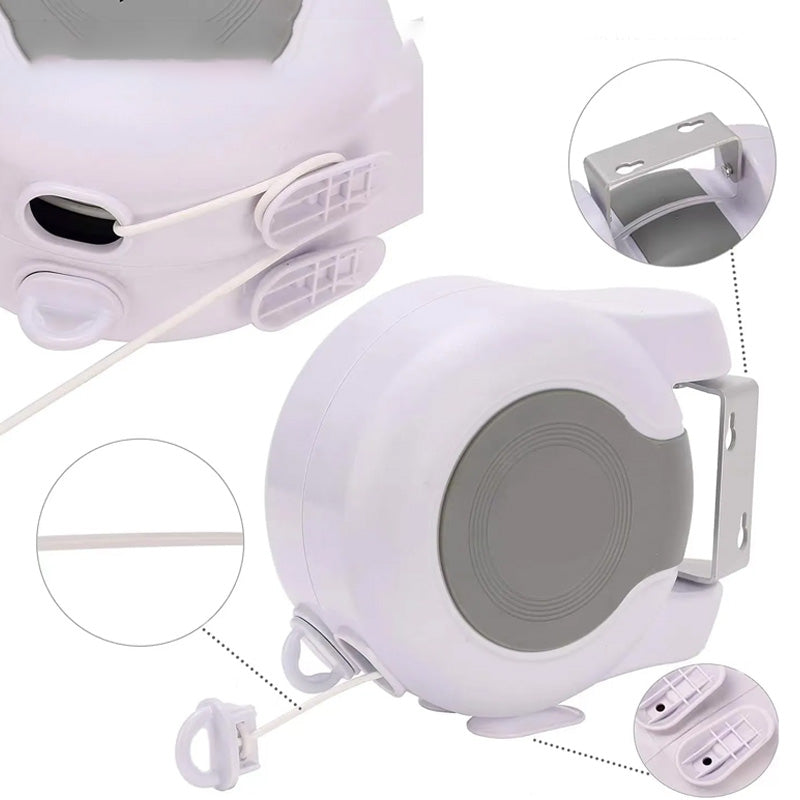 Invisible retractable clothesline with double line